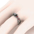 Rose Engagement ring 14K White Gold Thin Elegant Flower Ring - Stella no. 12